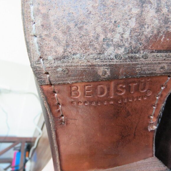 BED STU Bench Made Cobbler Series Wingtip Derby Brogue Shoes Brown Leather 10 - Picture 14 of 15